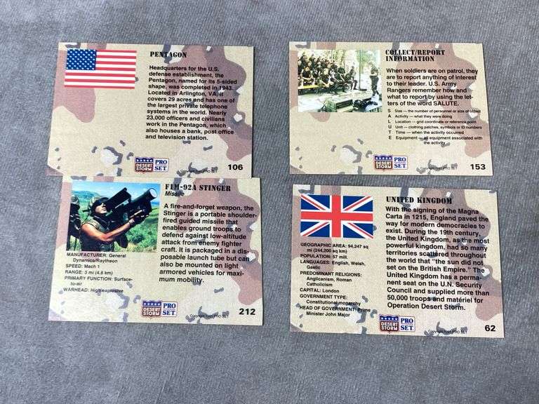 1991 Pro Set Desert Storm Trading Cards