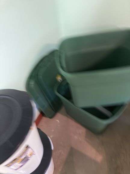 STORAGE TOTES AND 6 GAL STORAGE BINS