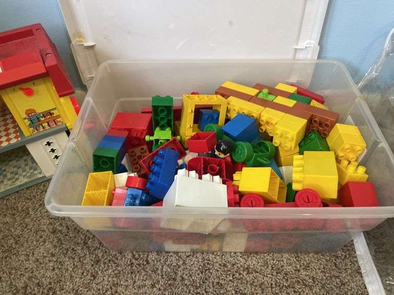 Kids toys - Fisher Price hospital, building blocks, and pirate ship and figures