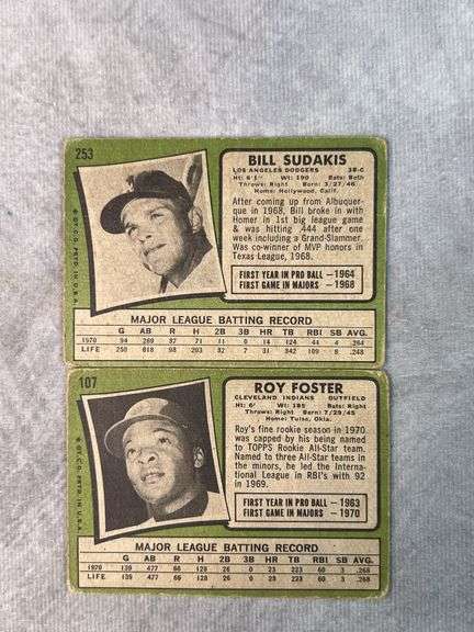 1970 Topps Cards (Roy Foster, Bill Sudakis)