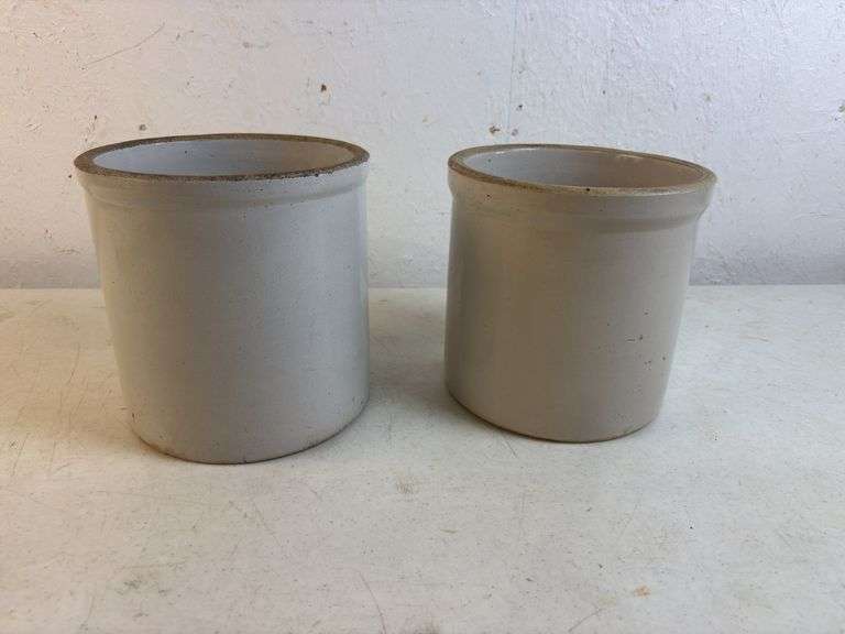 2 Crocks , 8” H
