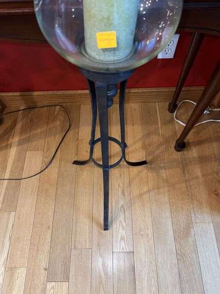 Metal Candle Holder Base, Vase and Candle