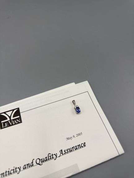 LE VIAN JEWELRY REGISTERED TANZANITE & DIAMOND PENDANT