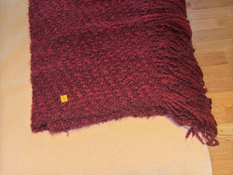 Red Knitted Blanket Throw
