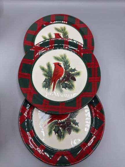 VARIETY OF CARDINAL DISHES, SNOWGLOBES, PITCHER, BOWL