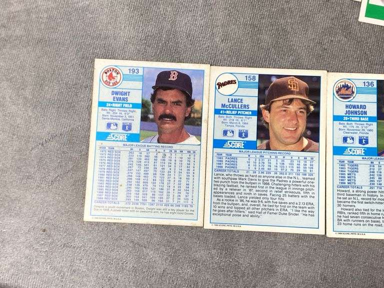 1989 SCORE Assorted Baseball Card