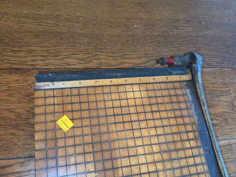 Vintage Wood Cast Iron Paper Cutter