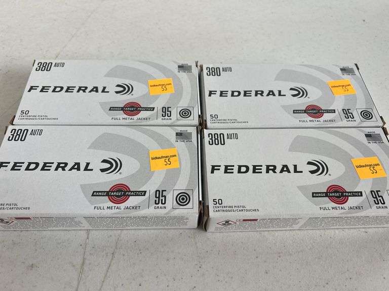 (4) Federal 380 Auto 95 Grain