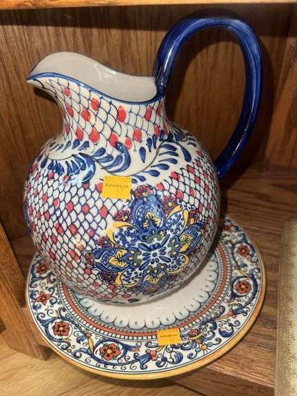 Hand Painted Expressions Pitcher and Plate