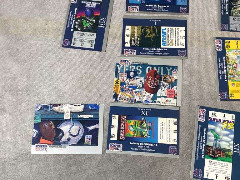 1990 NFL Pro Set Super Bowl Cards