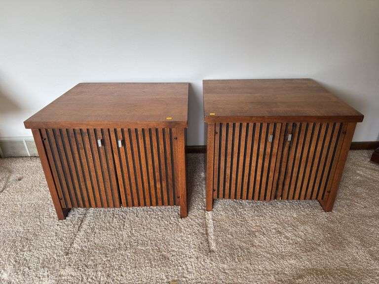 Matching Wooden End Tables Set