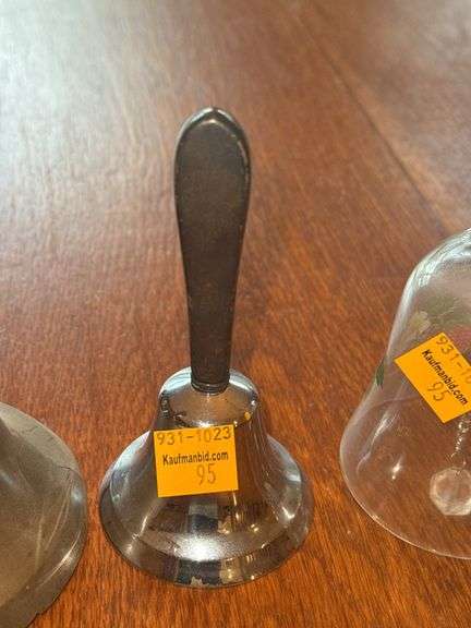 Brass Bell, Glass Strawberry Bell and Metal Bell