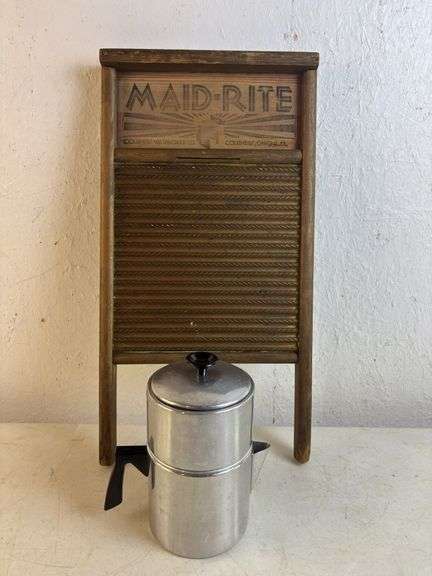 Maid Rite washboard/ Coffee Pot