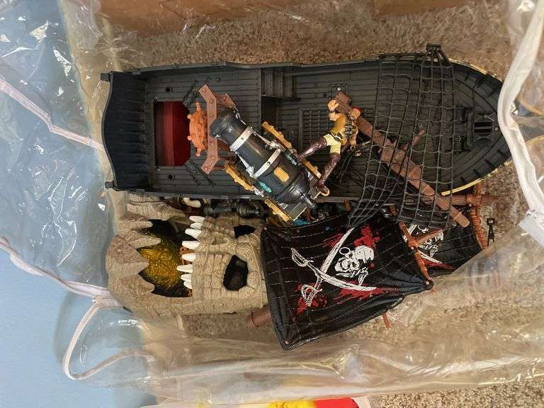 Kids toys - Fisher Price hospital, building blocks, and pirate ship and figures