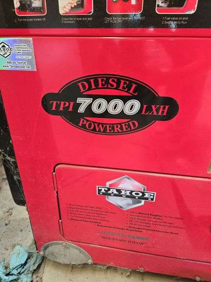 Tahoe TPI7000LXH Diesel generator- never been used