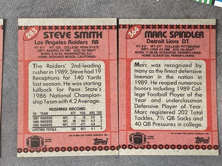 1990 Topps Football Cards
