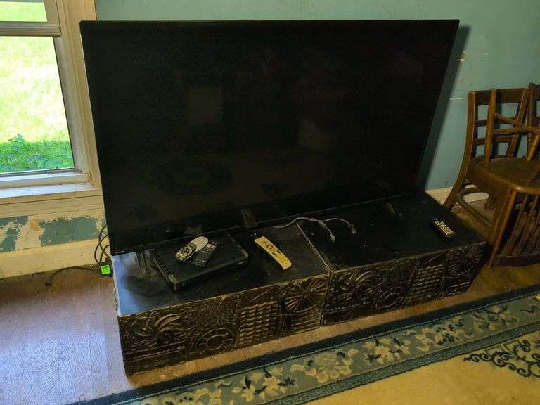 Philips 65" flat screen TV with remote and (2) stands
