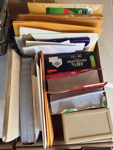 OFFICE SUPPLIES INCLUDING NOTEPADS, STAPLER, TAPE, HOLE PUNCHER, LABELER, SHARPENER, CALCULATOR, ENV