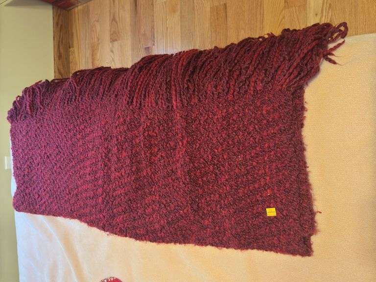 Red Knitted Blanket Throw