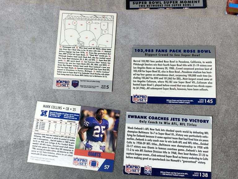 1990 NFL Pro Set Football Cards