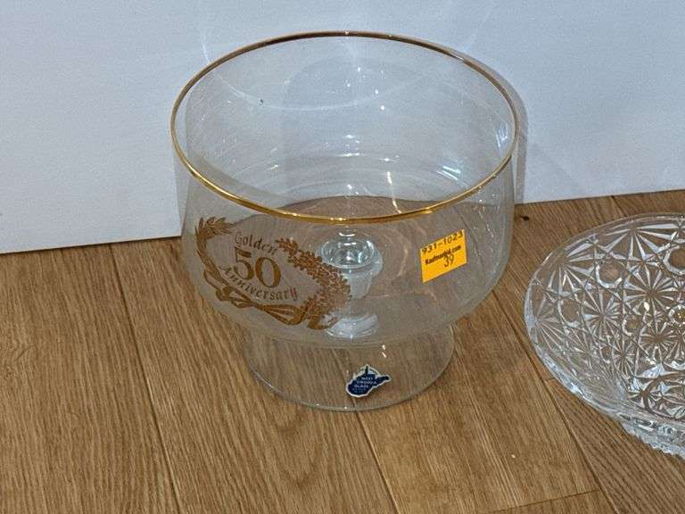 WV 50th Anniversary Dish, Vases & Candy Dishes