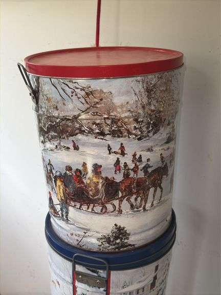 Assortment of Empty Christmas Tins