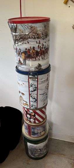 Assortment of Empty Christmas Tins