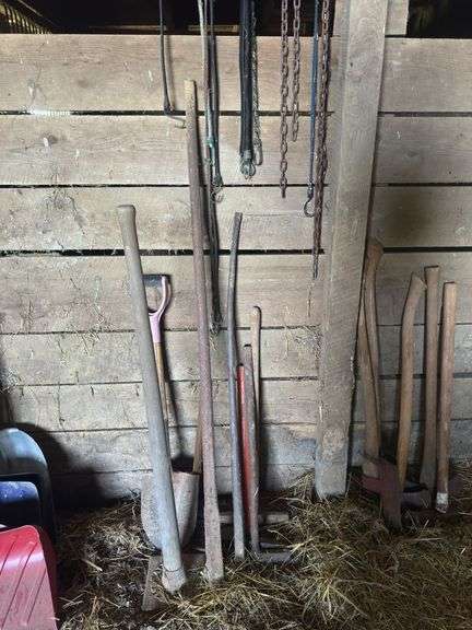 Shovels, Hand Tools, Chains on Wall