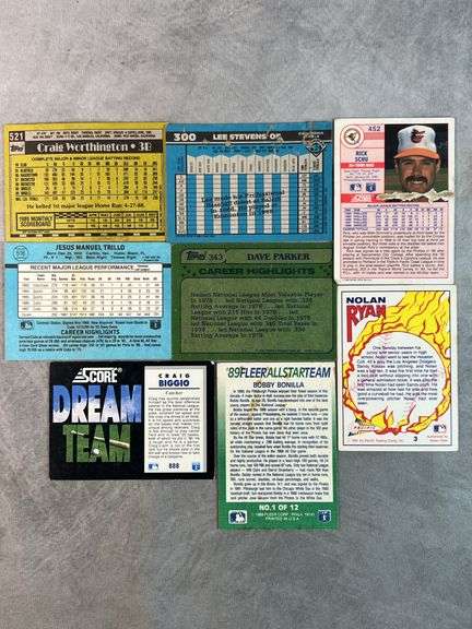 Dave Parker, Lee Stevens, Bobby Bonilla, Rick Schu, Craig Biggio, Nolan Ryan, Craig Worthington, Man
