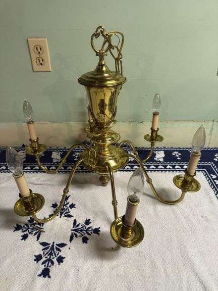 POLISHED BRASS CHANDELIER