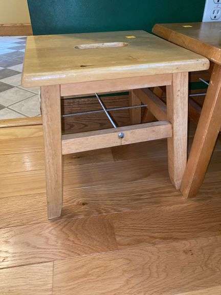 (2) Wooden Stools