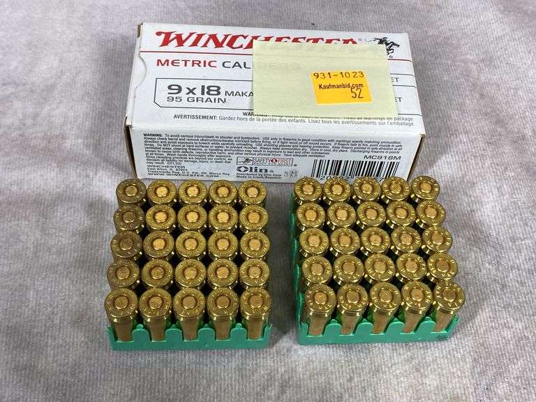 Winchester 9 x 18 Makarov, 95 Grain, 50 Rounds