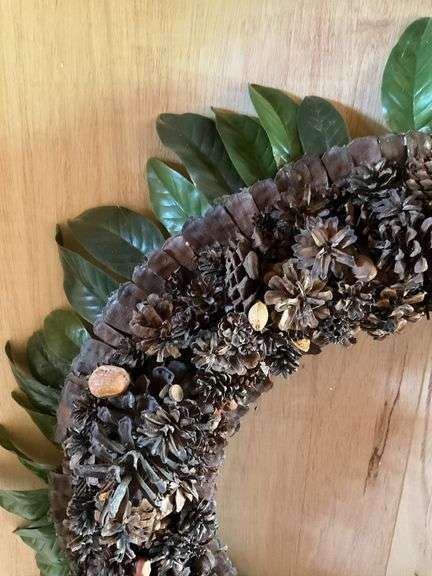 Decorative Wreath in Wooden Storage Box