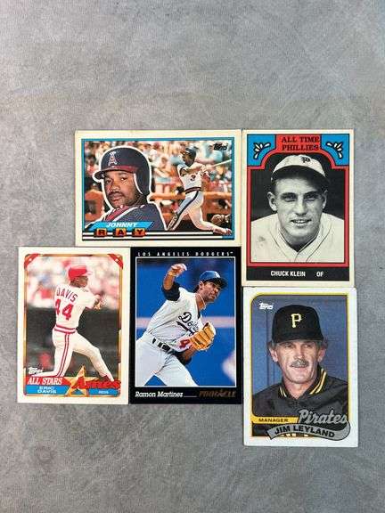 Chuck Klein, Ramon Martinez, Johnny Ray, Jim Leyland, Eric Davis Cards