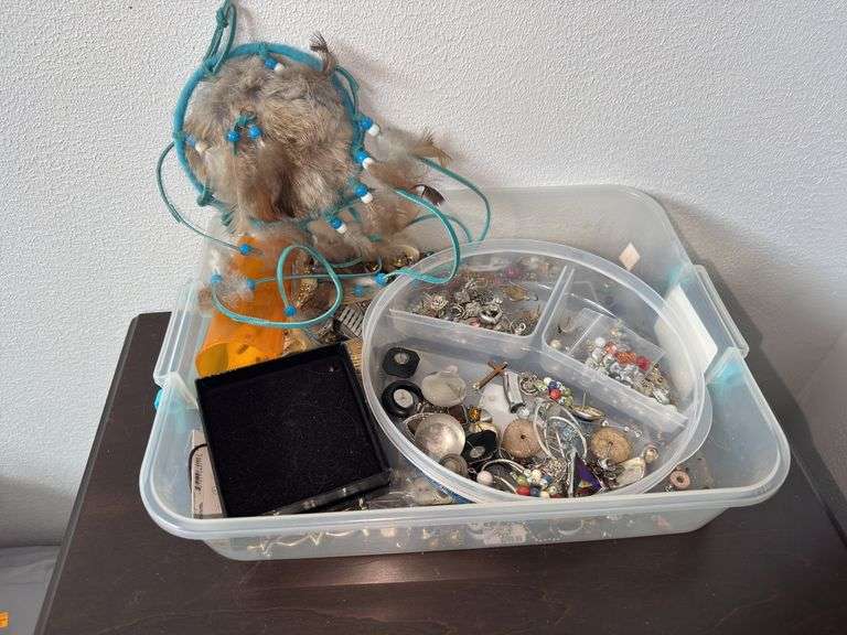 Assortment of Costume Jewelry and Dream Catcher