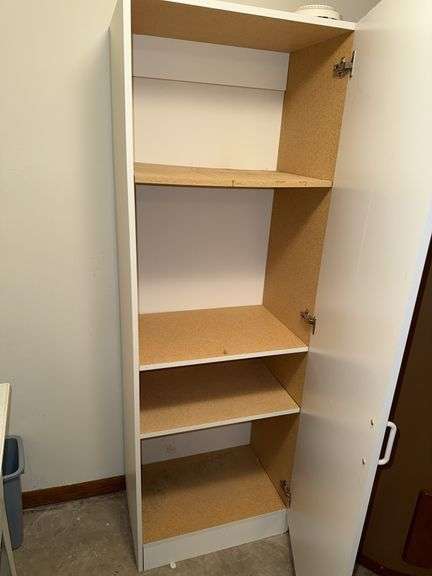 WHITE WOOD CABINET 16”D x 24”W x 72”H