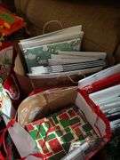 ASSORTMENT OF CHRISTMAS ITEMS: BAGS, WEEATH, ORNAMENTS, SIGNS AND MORE