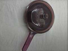 VISIONS CORNING WARE CRANBERRY FRYING PAN, HAS A FEW CHIPS ON EDGE OF LID