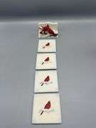 THE DANBURY MINT AND ANDREA BY SADEK CARDINAL FIGURES, BELL, COASTERS AND SNOWGLOBE