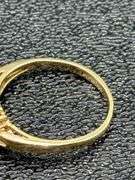 PAIR OF 14K GOLD RINGS: OVAL OPAL/DIAMOND & OVAL CITRINE/DIAMOND @ 6 GRAMS COMBINED
