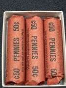 ROLLS OF ALL WHEAT PENNIES (YEARS SORTED AND MARKED ON ROLLS)