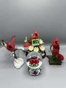 THE DANBURY MINT AND ANDREA BY SADEK CARDINAL FIGURES, BELL, COASTERS AND SNOWGLOBE