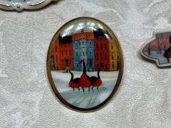 P. Buckley Moss Christmas Geese Pins