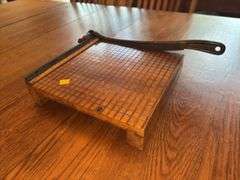 Vintage Wood Cast Iron Paper Cutter