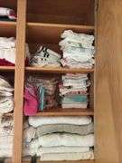 CONTENTS OF CABINET, TOWELS, WASHCLOTHS