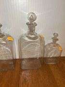 (3) Glass Decanters