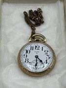 VINTAGE ELGIN POCKET WATCH AND CARAVELLE BULOVA WRIST WATCH