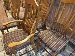 6 Oak Slat Back Dining Chairs