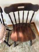 MATCHING PAIR OF WOODEN TABLE CHAIRS