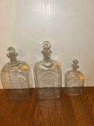 (3) Glass Decanters